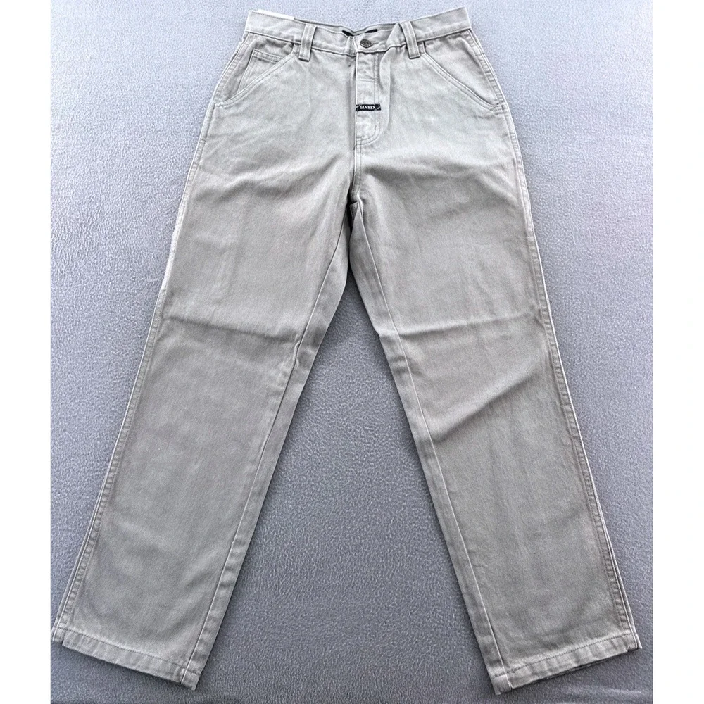 VTG Starex Jeans Boys Sz 16 Gray Carpenter Cotton Duck Ripstop
